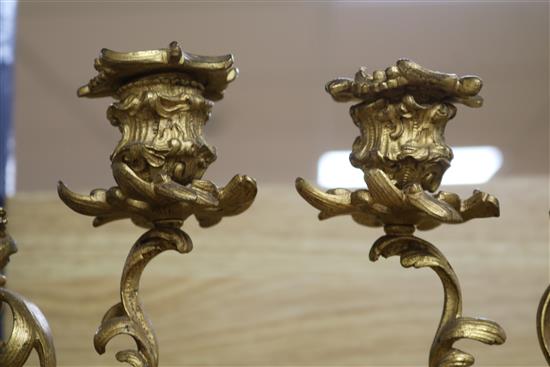 A pair of bronze and ormolu candelabra